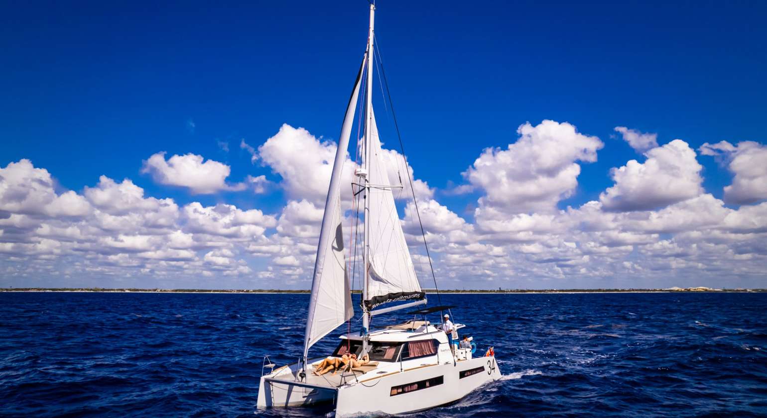 34 Ft Aventura Catamaran Puerto Aventuras Private Charter Small to Medium Groups